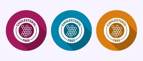 Cholesterol free icon design, Cholesterol free logo badge in shadow button design vector