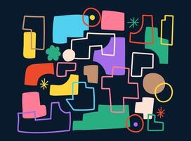 A colorful abstract pattern with shapes and lines vector