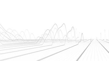 oscillerande sinus vågor eller vågformer vibrerande på hög frekvens. mått och analys begrepp. looping hd minimalistisk gråskale vetenskap bakgrund animation. video