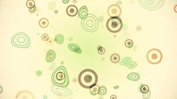 Abstract retro background with brown and green circles and squiggles. This vintage background animation is full HD and looping. video