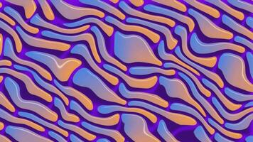 A vibrant colorful repeating wavy pattern of shiny blue and orange morphing organic blob shapes. Full HD and looping abstract motion background animation. video