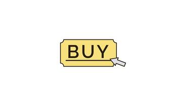 animation Yellow button with the word buy on it. video