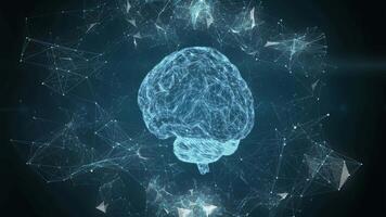 Animation of the rotation of the human brain. Plexus. The concept of science, medicine and business. video