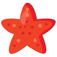 Bright red starfish illustration with simple dotted texture perfect for summer beach designs underwater themes and marine-related creative projects vector