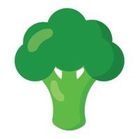 Simple green broccoli icon Perfect for healthy food design, meal planning apps, grocery labels, vegan recipes, and organic product branding vector