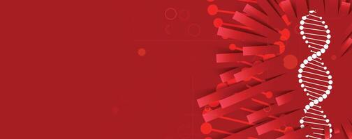 a red background with a dna strand vector
