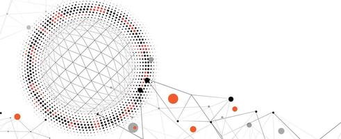 Abstract technology circle background with plexus effect. vector
