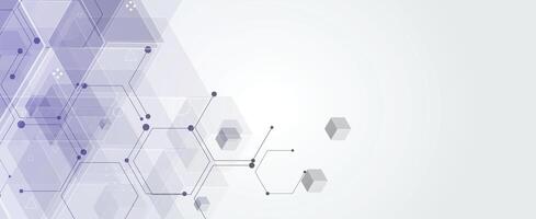 abstract tech background with hexagonal shapes and lines vector