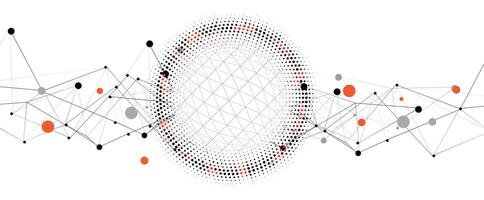 an abstract image of a circle with dots and lines vector