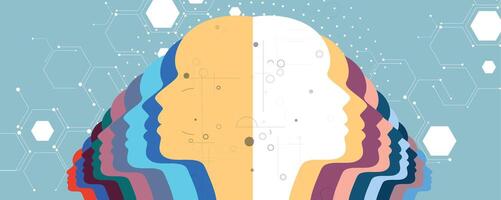 the brain is a network of neurons and connections vector