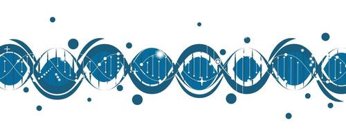 a blue and white pattern with circles and dna vector