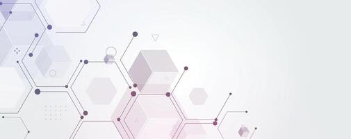 abstract dna background with hexagons and lines vector