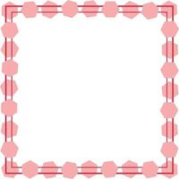Pink, light pink and white background color with stripe line shape. Square frame, boarder for text, picture, advertisement. Hexagon shapes like stickers. Empty space vector
