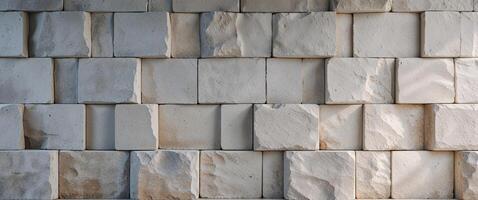 A wall made of stone blocks with a white background photo