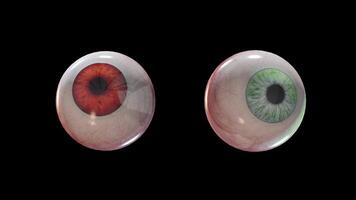 Loop of Evil Scary Eyes in Green and Red with Alpha Channel video