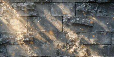 Grey and Gray Stone Wall Texture Background. photo