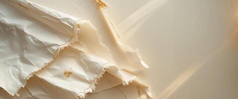 Old Paper Texture Background with Frayed Edges for Vintage Designs. photo