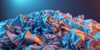 Pile of crumpled paper forming abstract texture. photo