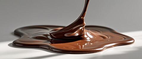 Mesmerizing Melted Chocolate Texture with Glossy Liquid Surface and Rich Brown Tones photo