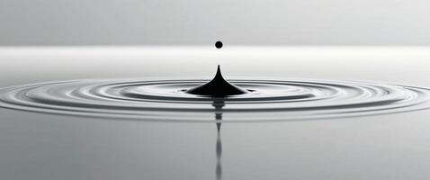 A drop of water is falling into a pool of water photo