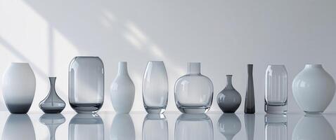 A collection of vases on a table photo
