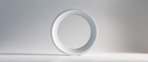 Circular Geometric Design on White Gray Background. photo