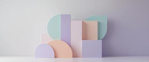 Pastel Geometric Abstract with Soothing Gradient Backdrop photo