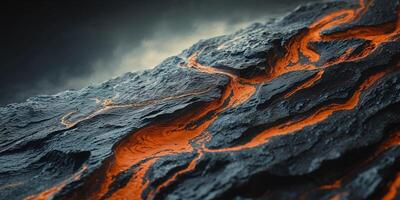 An image of lava flowing from a mountain photo