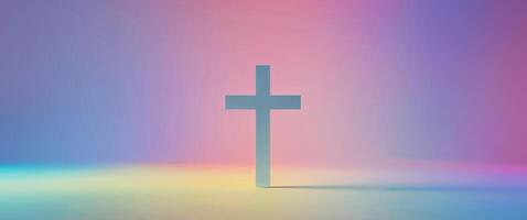 A colorful background with a white cross in the middle photo