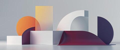 Abstract shapes interplay creating a balanced and contrasting composition photo