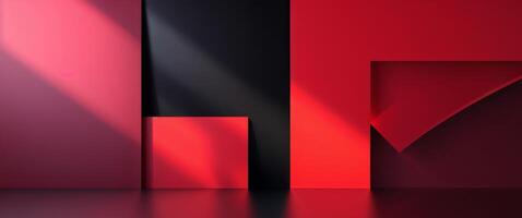 Abstract Red and Black Geometric Shapes Design Background for Modern Projects photo