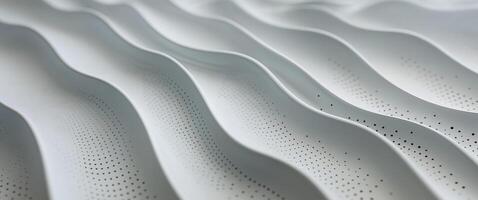 Subtle gray undulating surface with evenly distributed perforations photo
