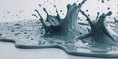 Grey substance appears to be flowing on a white surface photo