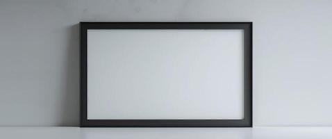 A blank white frame on a table photo