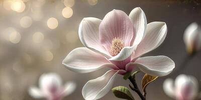 A close up of a flower with a bokeh effect photo