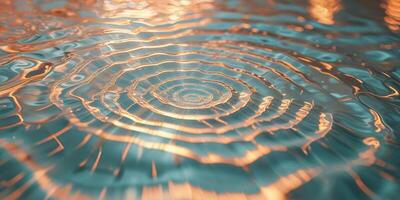 Abstract Water Surface with Concentric Ripples and Light Reflections in a Circular Motion creating a Dynamic Texture photo