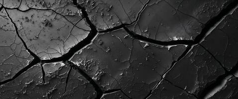 Dark Abstract Background Showing Cracks and Wrinkles on Surface. photo