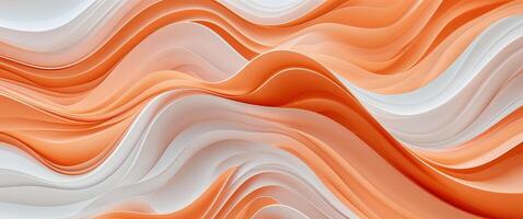 Abstract orange and white waves background photo