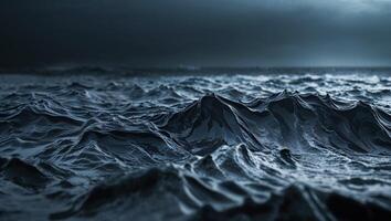 Dark abstract texture resembling stormy ocean surface with ripples photo