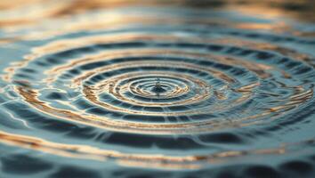 Concentric Ripples Spreading on Serene Water Surface photo