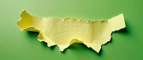A yellow piece of paper with a map of the united states photo