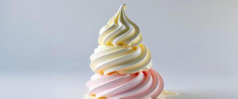 Delicious Swirled Soft Serve Ice Cream Delight. photo