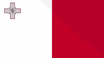 Animation of the appearance and disappearance of a flat flag 2D Malta video