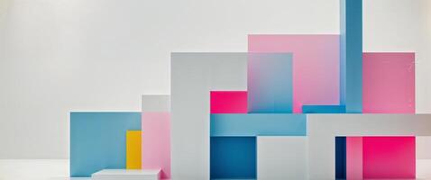 Abstract modern geometric shapes creating stylish composition. photo