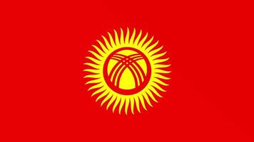 Animation of the appearance and disappearance of a flat flag 2D Kyrgyzstan video