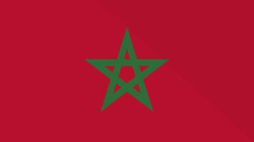 Animation of the appearance and disappearance of a flat flag 2D Morocco video