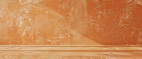 The orange background has a lot of texture and he is aged photo