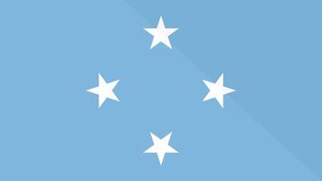 Animation of the appearance and disappearance of a flat flag 2D Micronesia video