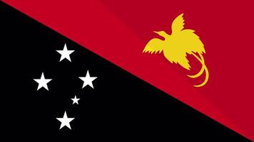 Animation of the appearance and disappearance of a flat flag 2D Papua New Guinea video