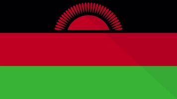 Animation of the appearance and disappearance of a flat flag 2D Malawi video